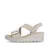 Rieker Cross Strap Velcro Wedge Sandal - Beige